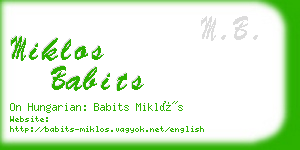 miklos babits business card